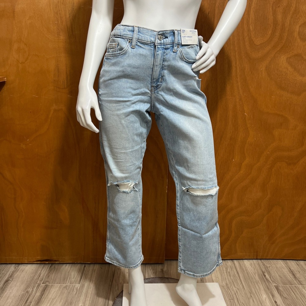 Arizona Womens Juniors Short High Rise Curvy Fit Jean Size 2 Short